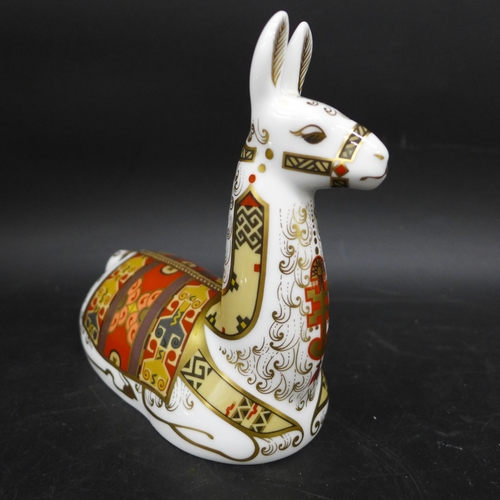 2036 - A Royal Crown Derby Llama paperweight, an exclusive for the RCD Collectors Guild, with stopper, 12.5... 