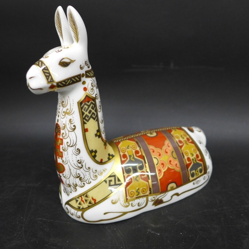 2036 - A Royal Crown Derby Llama paperweight, an exclusive for the RCD Collectors Guild, with stopper, 12.5... 