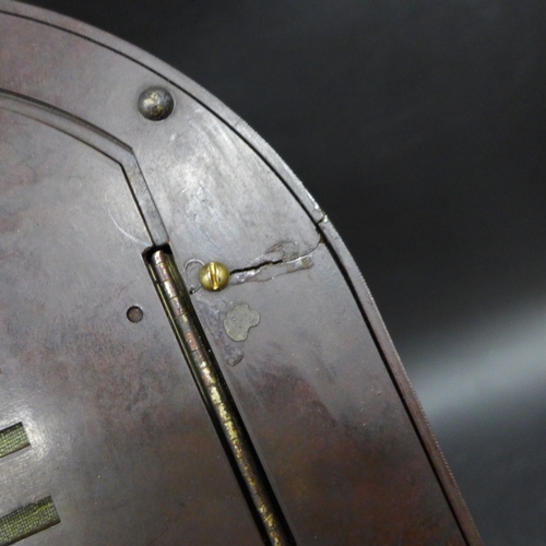 2046 - A Bakelite mantel clock by Enfield and a small copper and brass perpetual calendar, 19.5cm h