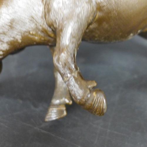 2049 - A pair of Shiwan ceramic figures, buffalos with riders, repairs to legs, 15.5cm h