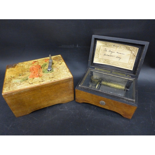 2054 - Two 19th century musical boxes including a French example