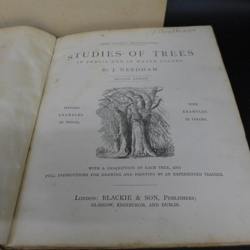 2054A - Studies of Trees in pencil and watercolours by J. Needham, Blackie & Sons Publishers, together with ... 