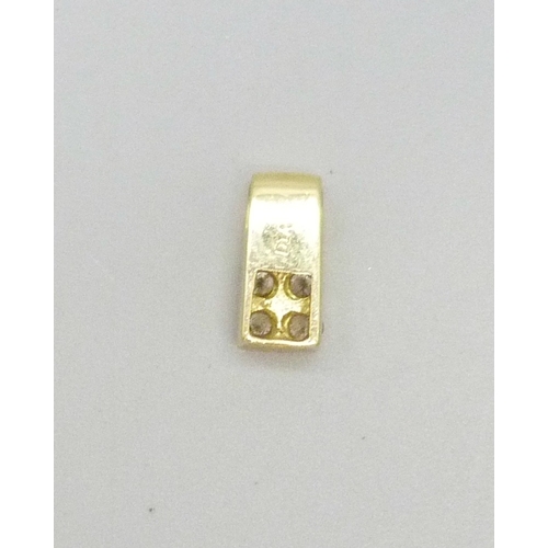 7055 - An 18ct gold and four stone diamond pendant, 0.9g, 9mm