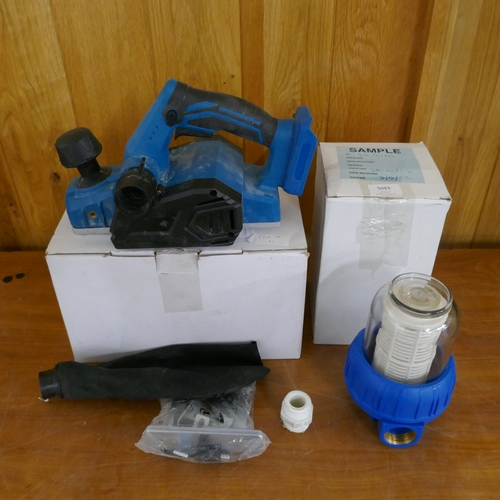 5058 - A sample battery powered electric planer and a sample pre-filler *This lot is subject to VAT