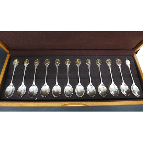 7041 - A Royal Society for the Protection of Birds Spoon Collection, members edition, hallmarked sterling s... 