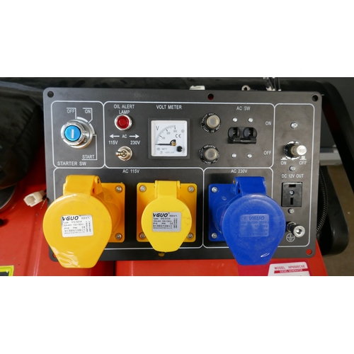 5075 - A model HP6500CXE 5kW, 50hz, single phase diesel generator with 115v 16A, 115v 32A and 230v 32A sock... 