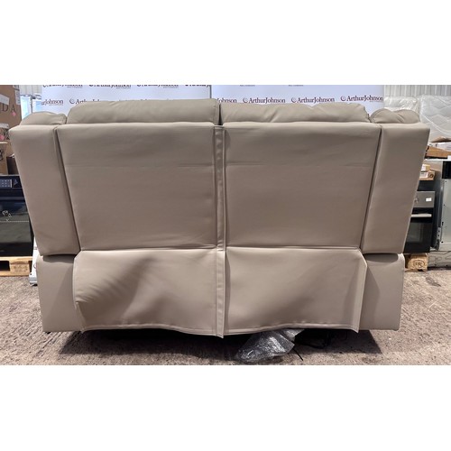 3009 - A Bennington light beige leather 2 seater and 3 seater electric reclining sofa (boxed)