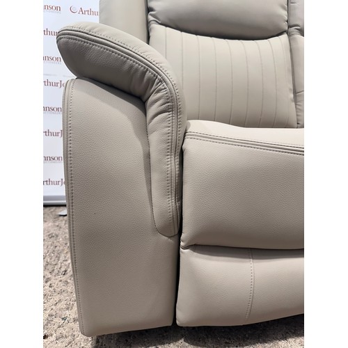 3009 - A Bennington light beige leather 2 seater and 3 seater electric reclining sofa (boxed)