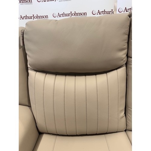 3009 - A Bennington light beige leather 2 seater and 3 seater electric reclining sofa (boxed)