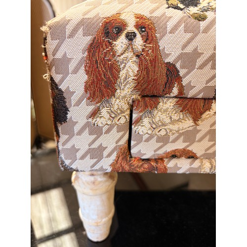 3059 - A small dog patterned storage footstool