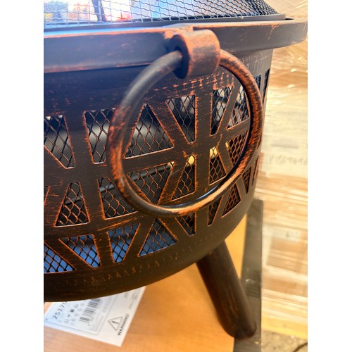 3062 - A VonHaus bronze tinted finish metal fire pit