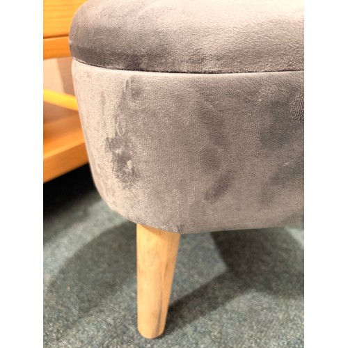 3098 - A grey velvet storage stool