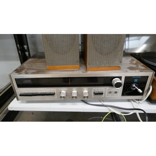5009 - A quantity of stereo equipment including a BSR McDonald MP60 Professional series turntable record pl... 