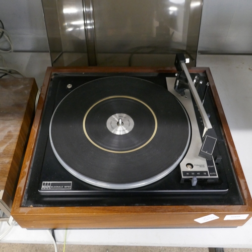 5009 - A quantity of stereo equipment including a BSR McDonald MP60 Professional series turntable record pl... 