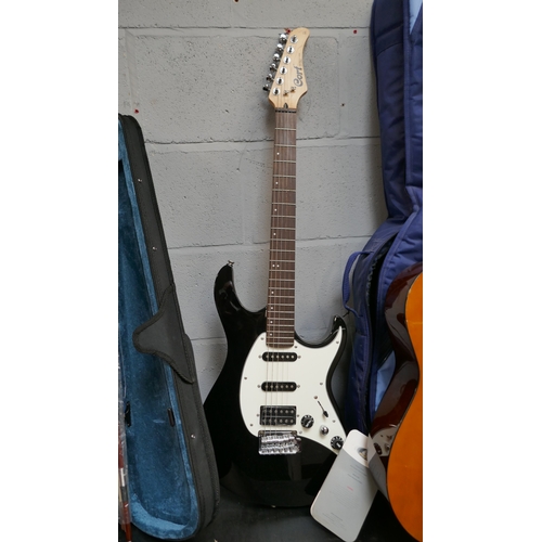 5016 - A Valencia GG-160 acoustic guitar, a Cort G-series electric guitar and a violin