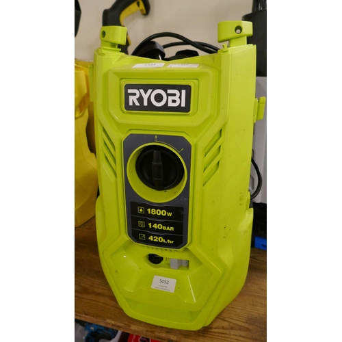 5052 - A Ryobi RY140 PWA 230V pressure washer and a Mac Allister MPWP1800-3 230v pressure washer  - *Return... 