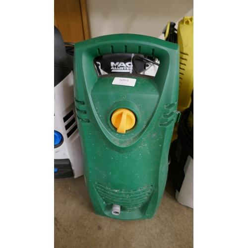 5059 - Five assorted pressure washers **MacAlllister failed PAT test due to damaged cable - do not use *Ret... 