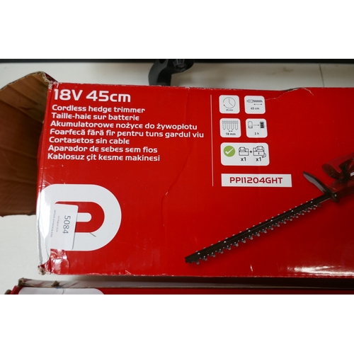 5084 - 2 Performance Power 18v strimmers and an 18v, 45cm hedge trimmer  (Please note this is a returned it... 