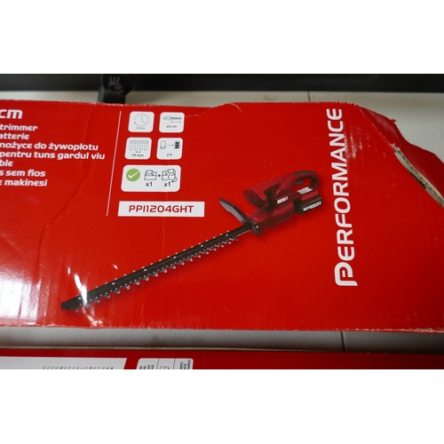 5084 - 2 Performance Power 18v strimmers and an 18v, 45cm hedge trimmer  (Please note this is a returned it... 