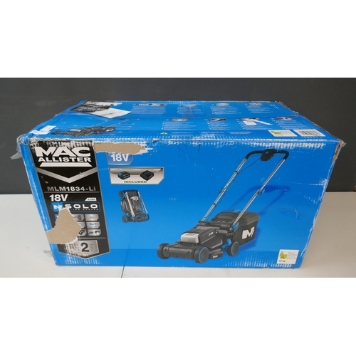 5090 - A Mac Allister MLM1834-Li, 18v, 34cm cordless lawn mower  (Please note this is a returned item and m... 