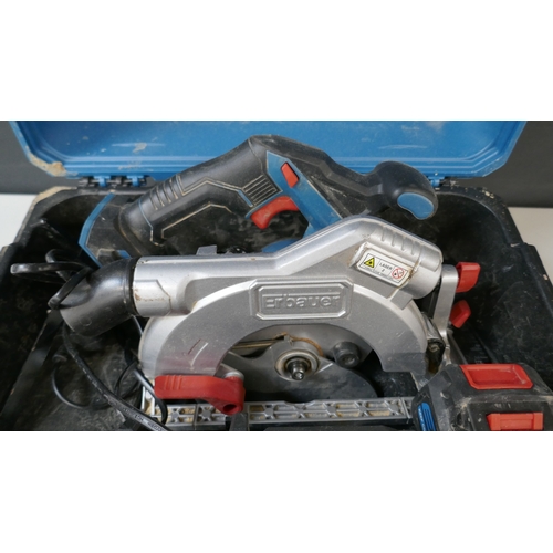5091 - An Erbauer ECS18-Li 18v circular saw with battery and charger  (Please note this is a returned item ... 