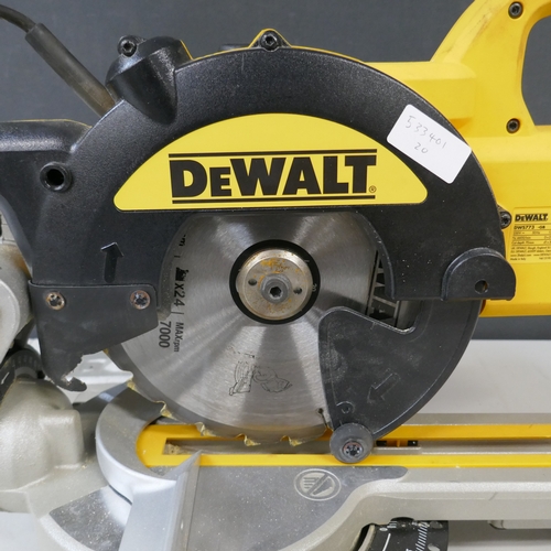 5093 - A DeWalt DWS773 230v, 1300W, 216mm compound mitre saw  (Please note this is a returned item and may ... 