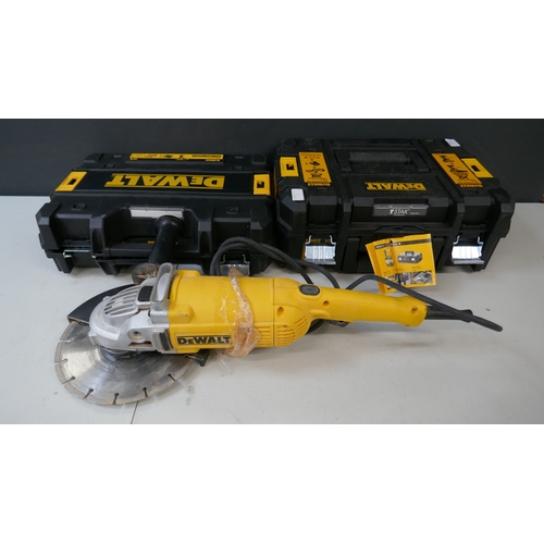 5096 - A DeWalt DWE490, 230v, 2000W, 230mm angle grinder and 2 DeWalt T-Stak stacking tool boxes  (Please n... 
