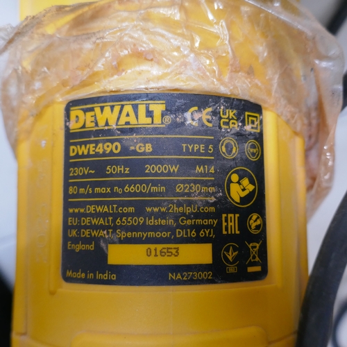 5096 - A DeWalt DWE490, 230v, 2000W, 230mm angle grinder and 2 DeWalt T-Stak stacking tool boxes  (Please n... 