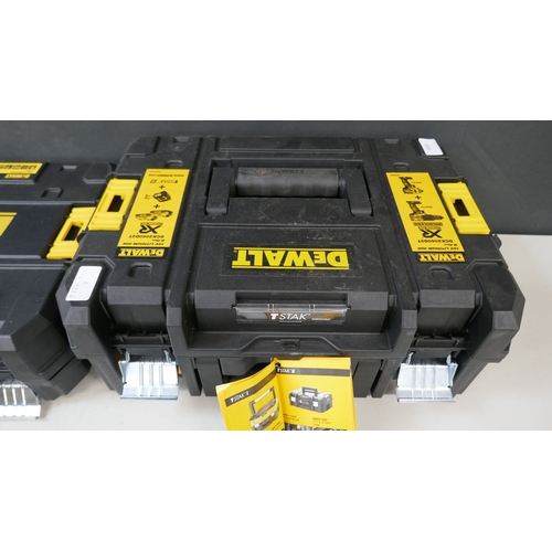 5096 - A DeWalt DWE490, 230v, 2000W, 230mm angle grinder and 2 DeWalt T-Stak stacking tool boxes  (Please n... 
