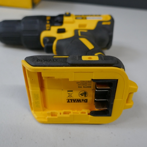 5097 - A DeWalt DCD778, 18v drill, a DeWalt DCB107, 18v battery charger and a DeWalt DWE4056-GB, 240v angle... 