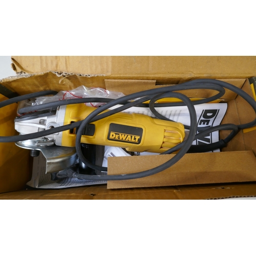5097 - A DeWalt DCD778, 18v drill, a DeWalt DCB107, 18v battery charger and a DeWalt DWE4056-GB, 240v angle... 