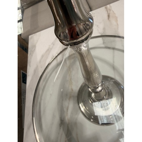 3078 - A two tier chrome cake stand
