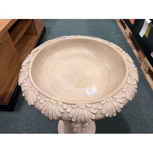 3093 - A stone effect cherub bird bath