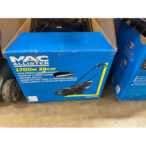 5078 - A MacAllister 1700w, 38cm hand propelled mower and a MacAllister MIS2400 impact shredder *This is a ... 