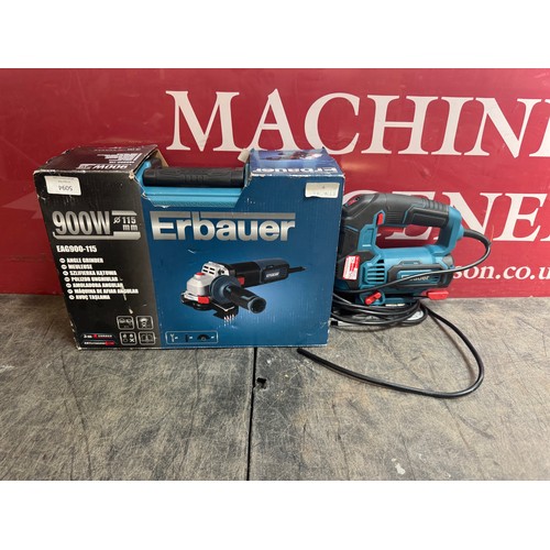 5094 - An Erbauer EJS750, 240v, 750W jigsaw and an Erbauer EAG900 240v, 900W angle grinder  (Please note th... 