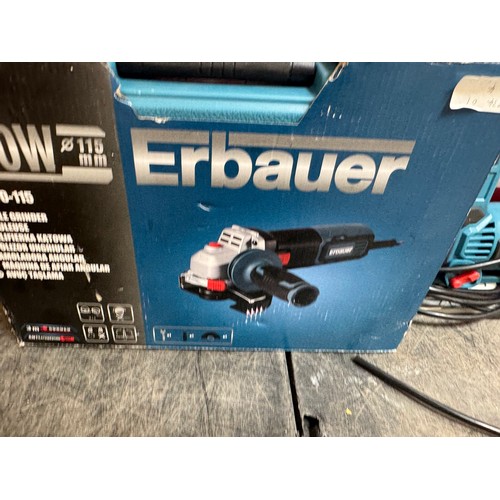 5094 - An Erbauer EJS750, 240v, 750W jigsaw and an Erbauer EAG900 240v, 900W angle grinder  (Please note th... 