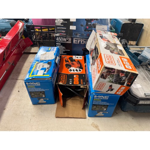 5083 - A quantity of assorted tools including, Erbauer table saw, Black and Decker angle grinder, MacAllist... 