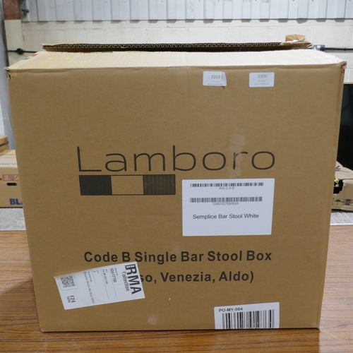 3133 - A Semplice deluxe white kitchen barstool (unchecked) (646-58) *This lot is subject to VAT