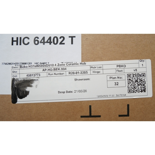 3156 - A Beko 4 zone ceramic hob (unchecked) (654-28) *This lot is subject to VAT