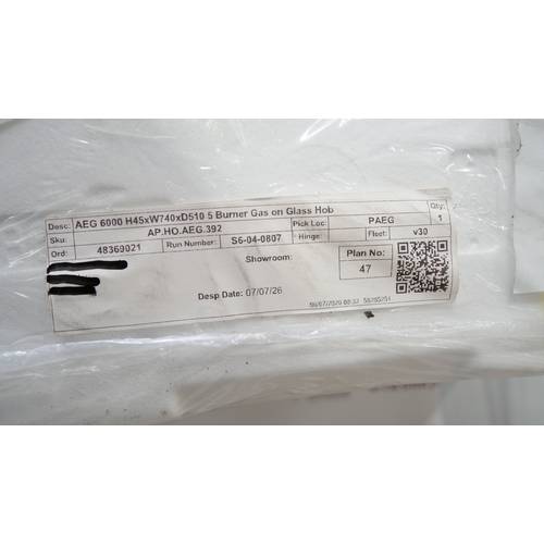 3161 - An AEG 5 burner gas on glass hob (unchecked)(654-8) *This lot is subject to VAT