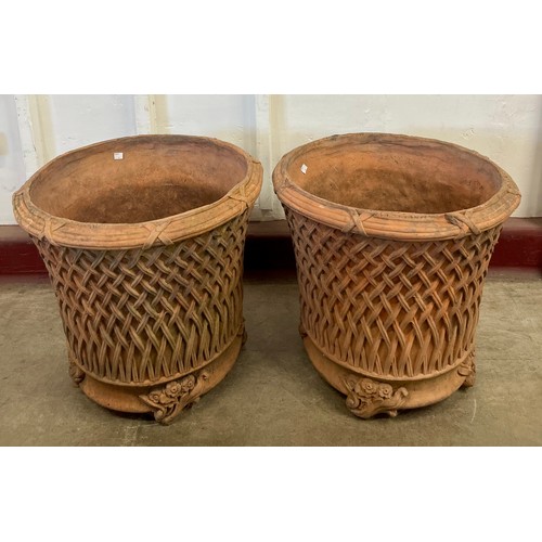 213 - A pair of 18th Century style terracotta planters