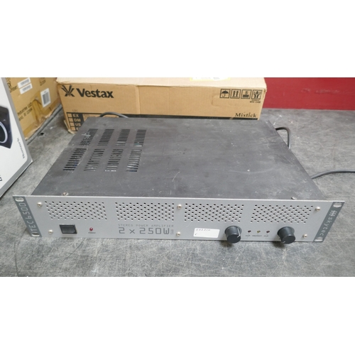 5279 - A Skytec TEC6500, 2 x 250W RMS stereo power amplifier, 2 boxed Numark Axis-9 premium CD players with... 