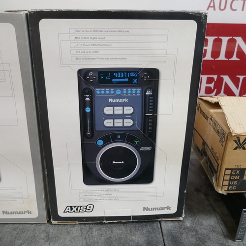 5279 - A Skytec TEC6500, 2 x 250W RMS stereo power amplifier, 2 boxed Numark Axis-9 premium CD players with... 