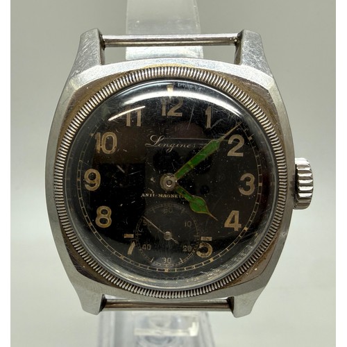 7232 - A Longines Czech military issue pilot's wristwatch, the case back engraved Majetek Vojenske Spravy 2...