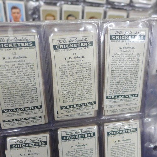 2036 - Collection of cigarette card sets to include; Wills 'Cricketers 1928' complete set of 50, Wills seco... 