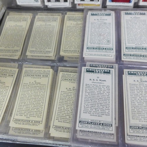 2036 - Collection of cigarette card sets to include; Wills 'Cricketers 1928' complete set of 50, Wills seco... 