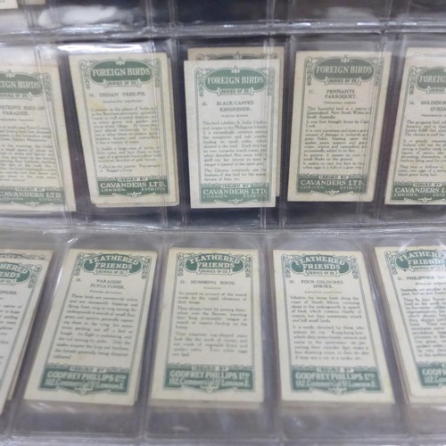 2038 - Collection of cigarette card sets to include; three sets of Godfrey Phillips 'Feathered Friends' all... 