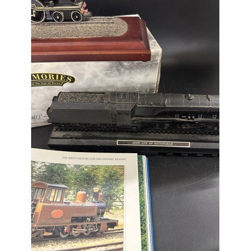 2063 - Two model trains; one Hornby and one Nottingham Coal Train with book