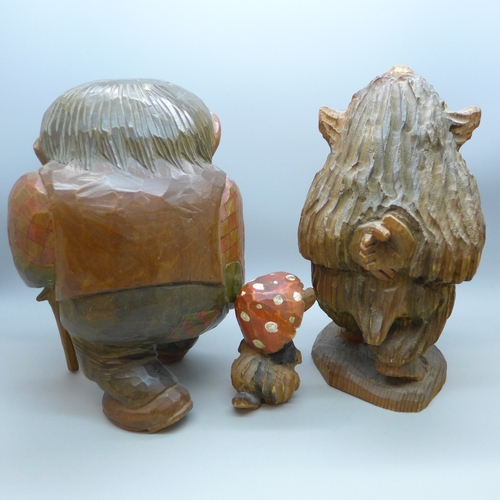 2013 - Anton Sveen (Norwegian 1914-2009); a hand carved figure of a troll, mark to foot rubbed, 17.5cm h, t... 