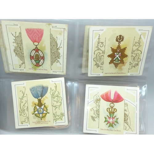 2022 - A set of Allen & Ginter The World's Decorations Knighthood Chivalry Merit & Heroism large cigarette ... 